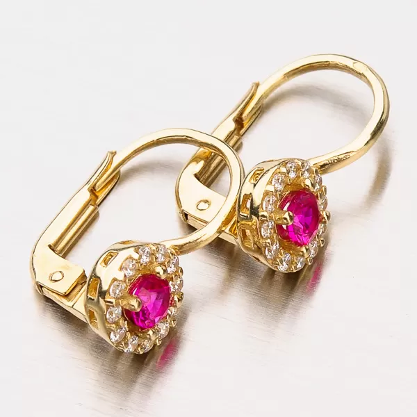 Dámské náušnice žluté zlato 585 zirkon 12-403