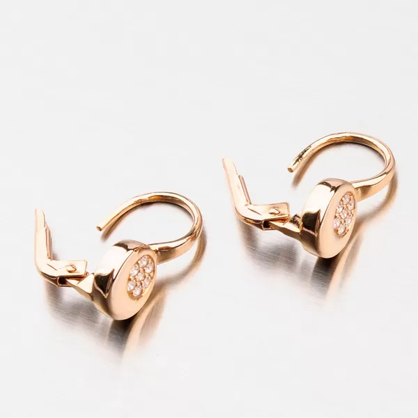 Dámské náušnice růžové zlato 585 zirkon 12-463