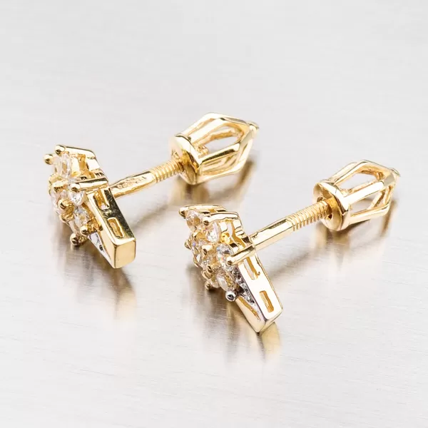 Dámské náušnice žluté zlato 585 zirkon 42-32040