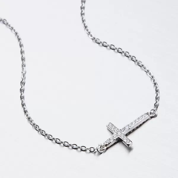 Dámský náramek stříbro 925 zirkon křížkem BST-14406