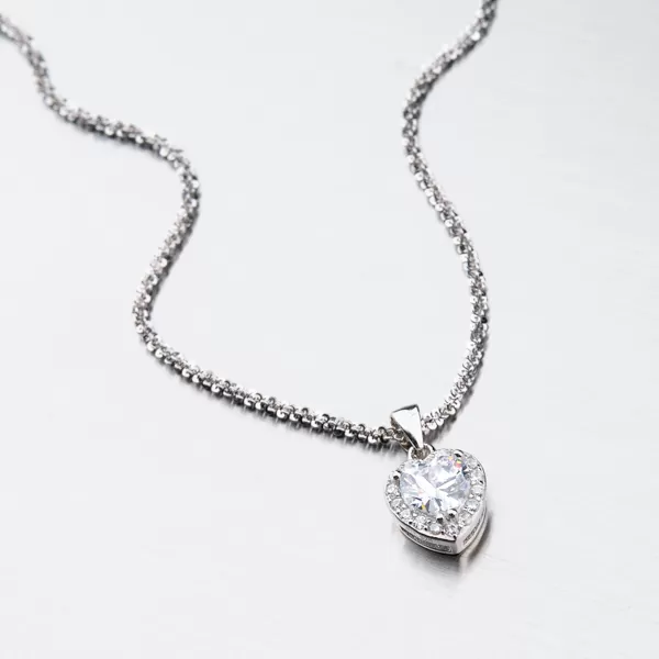 Stříbrné srdce se zirkony HST-13266