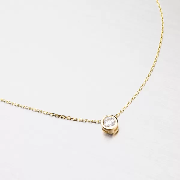 Dámský náhrdelník žluté zlato 585 zirkon 45-1831