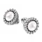 Perlové náušnice s diamanty 10930-B-DIA-FW
