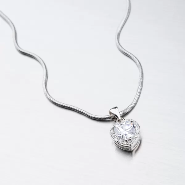 Stříbrné srdce se zirkony HST-13266