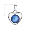 Stříbrný přívěsek s tmavě modrou matnou Swarovski perlou srdce 34246.3