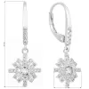 Stříbrné náušnice visací se zirkonem bílá vločka 11299.1