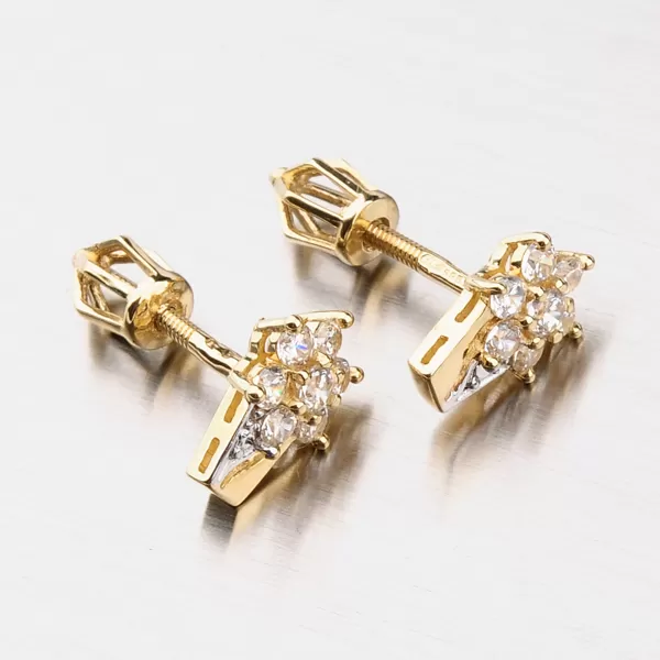 Dámské náušnice žluté zlato 585 zirkon 42-32040