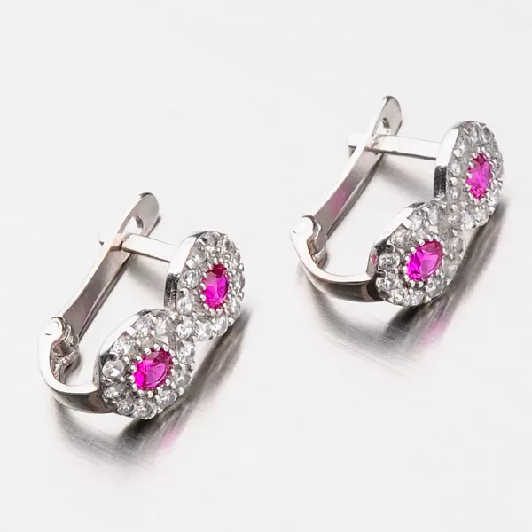 Dámské náušnice bílé zlato 585 zirkon 12-480