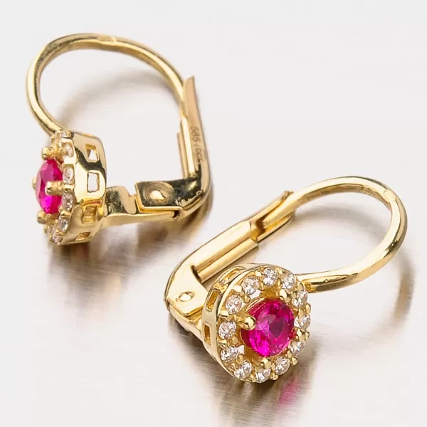 Dámské náušnice žluté zlato 585 zirkon 12-403