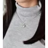 Stříbrný přívěsek s růžovou Swarovski perlou srdce 34246.3
