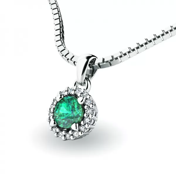 Luxusní přívěsek se smaragdem a diamanty 10927-B-SMAR