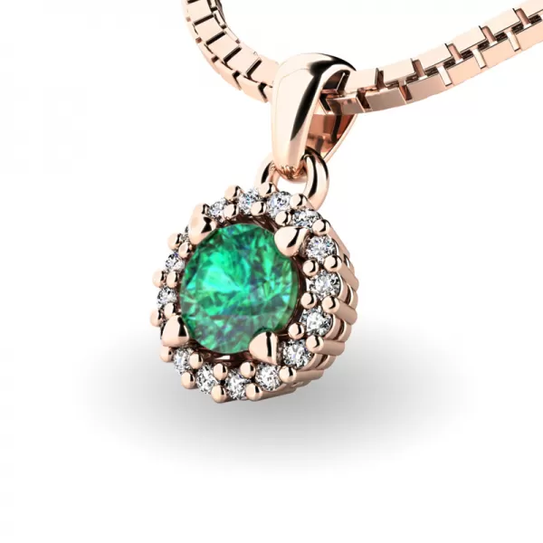 Luxusní přívěsek se smaragdem a diamanty 10927-CV-SMAR