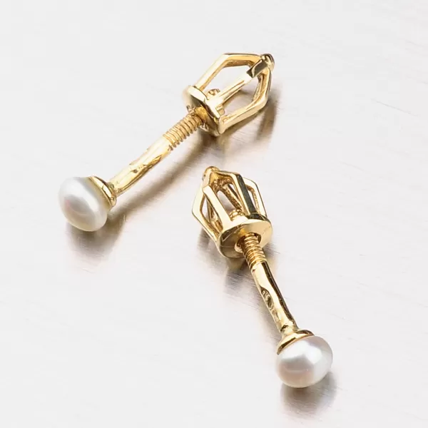 Zlaté pecky s přírodní perlou 42-31560