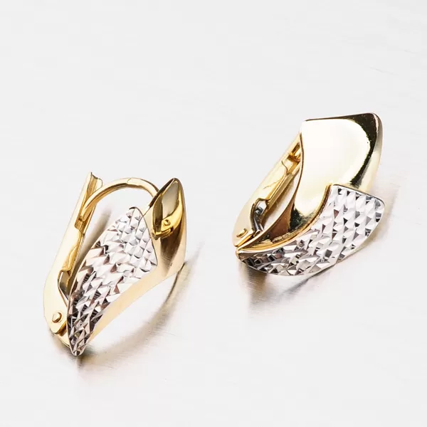 Dámské náušnice zlato 585 bicolor facetované 42-31532