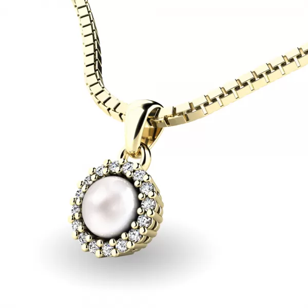 Perlový přívěsek s diamantem 10931-ZL-FW-DIA