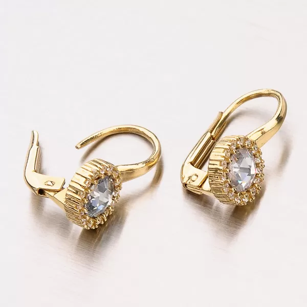 Dámské náušnice žluté zlato 585 zirkon 12-404