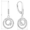 Stříbrné náušnice visací se zirkonem bílé kulaté 11298.1
