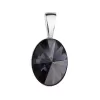 Stříbrný přívěsek s krystalem Swarovski černý ovál 34245.3