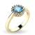 Dámský prsten přírodní diamant 0.50 ct G/SI topaz a brilianty 10924-ZL-TPZ