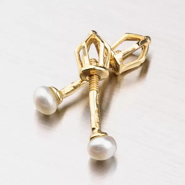 Zlaté pecky s přírodní perlou 42-31560