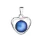Stříbrný přívěsek s tmavě modrou matnou Swarovski perlou srdce 34246.3