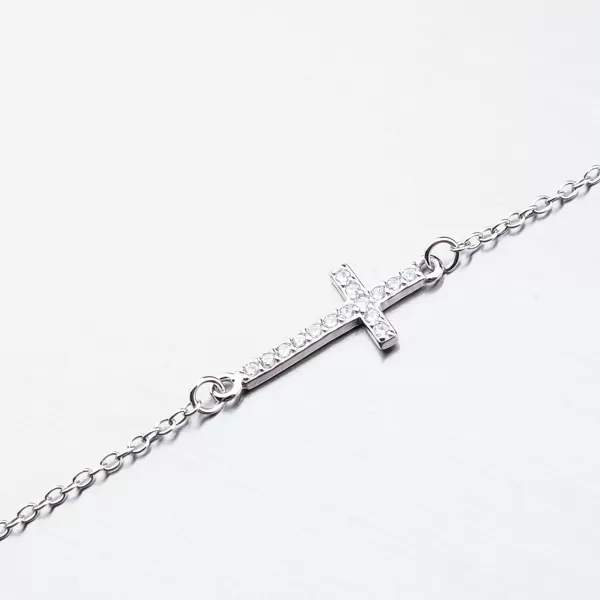 Dámský náramek stříbro 925 křížkem BST-14356