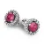 Dámské náušnice bílé zlato 585/1000 přírodní diamant 1.00 ct G/SI 10926-B-DIA-RUB