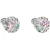 Stříbrné náušnice pecka s krystaly Swarovski mix barev kulaté 31336.3 sakura