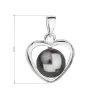 Stříbrný přívěsek s šedou Swarovski perlou srdce 34246.3