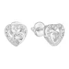 Stříbrné náušnice pecka se zirkonem bílé srdce 11288.1