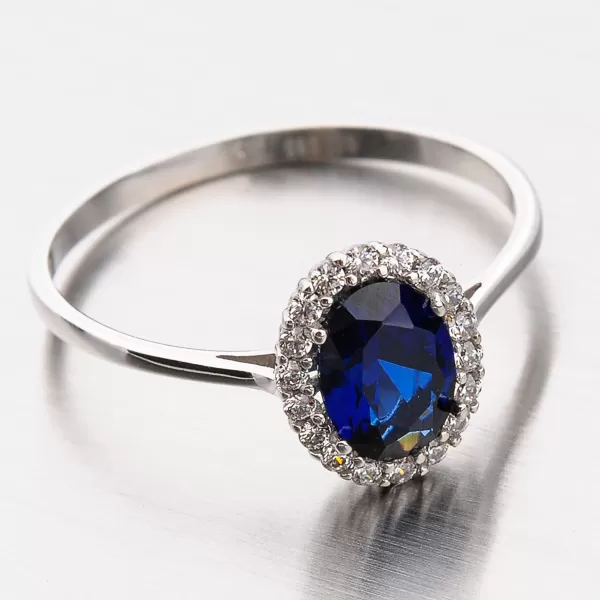 Dámský prsten zirkon safír 11-207