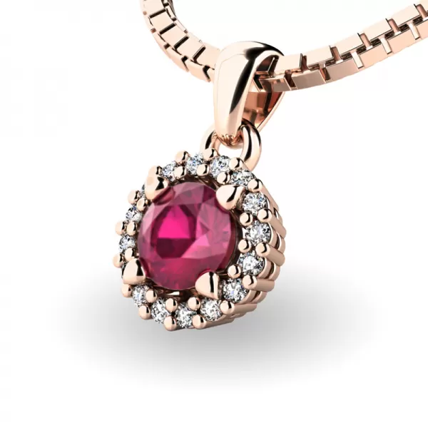 Luxusní přívěsek s rubínem a diamanty 10927-CV-RUB