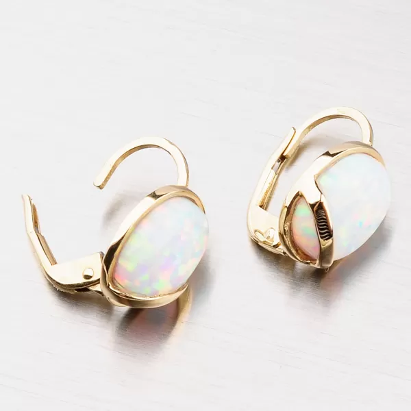 Zlaté náušnice s opálem 42-32250