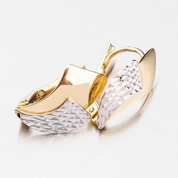 Dámské náušnice zlato 585 bicolor facetované 42-31532