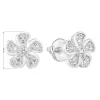 Stříbrné náušnice pecka se zirkonem bílá kytička 11310.1