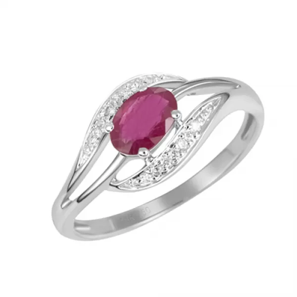 Prsten s rubínem a diamanty GKW37898RUB
