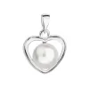 Stříbrný přívěsek s bílou Swarovski perlou srdce 34246.1