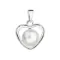 Stříbrný přívěsek s bílou Swarovski perlou srdce 34246.1