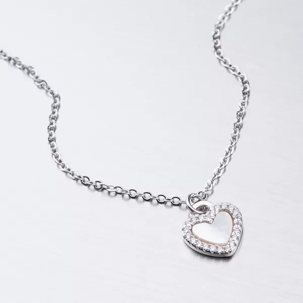 Stříbrný náhrdelník se zirkony SST-151106