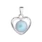 Stříbrný přívěsek se světle modrou matnou Swarovski perlou srdce 34246.3
