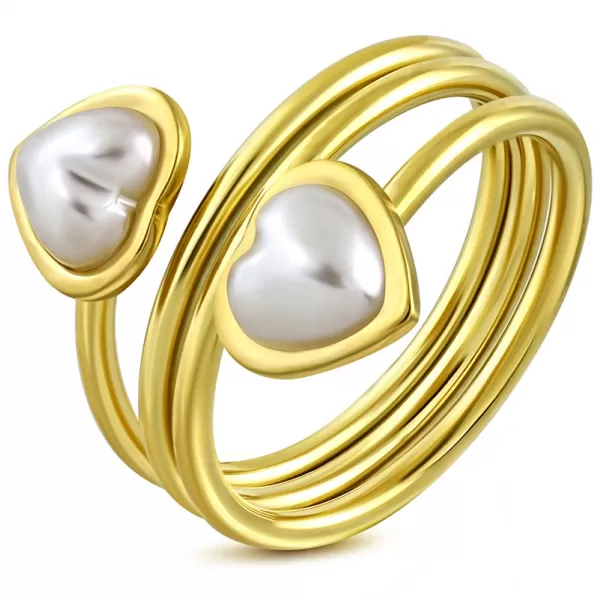 Ocelový prsten s perlami GWRP306