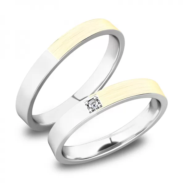 Snubní prsteny bílé zlato 585 zirkon 0.016 ct G/SI SP-61085B