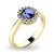 Dámský prsten žluté zlato 585/1000 přírodní diamant 0.50 ct G/SI safír a brilianty 10924-ZL-SAF