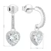 Stříbrné náušnice visací se zirkonem bílé srdce 11230.1