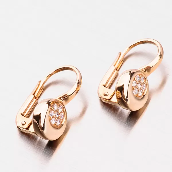 Dámské náušnice růžové zlato 585 zirkon 12-463