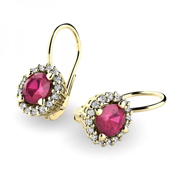 Dámské náušnice bílé zlato 585/1000 přírodní diamant 1.00 ct G/SI 10925-B-DIA-RUB