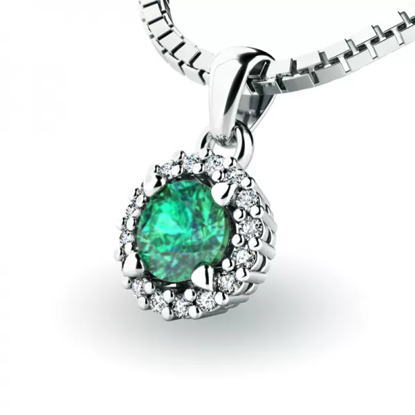 Luxusní přívěsek se smaragdem a diamanty 10927-B-SMAR