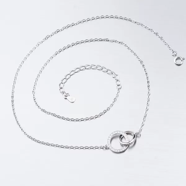 Stříbrný náhrdelník se zirkony SST-15889