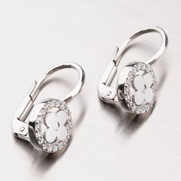 Dámské náušnice bílé zlato 585 zirkon 12-503