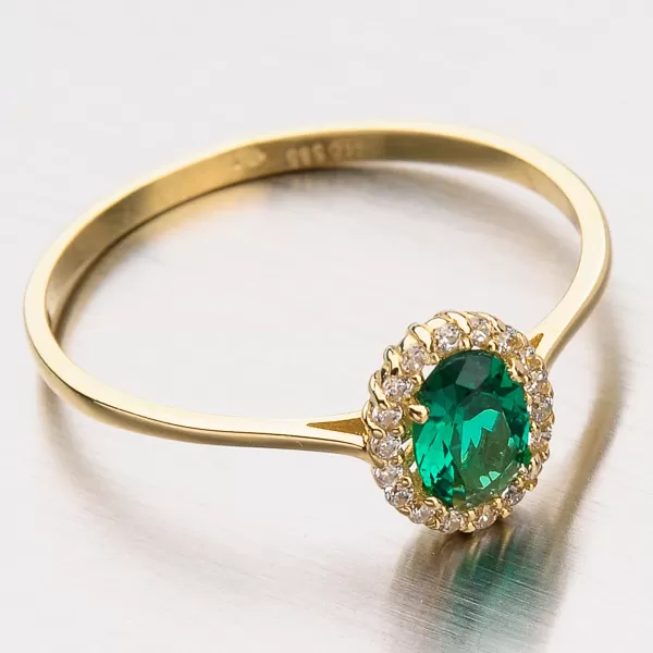 Dámský prsten žluté zlato 585 zirkon 11-196